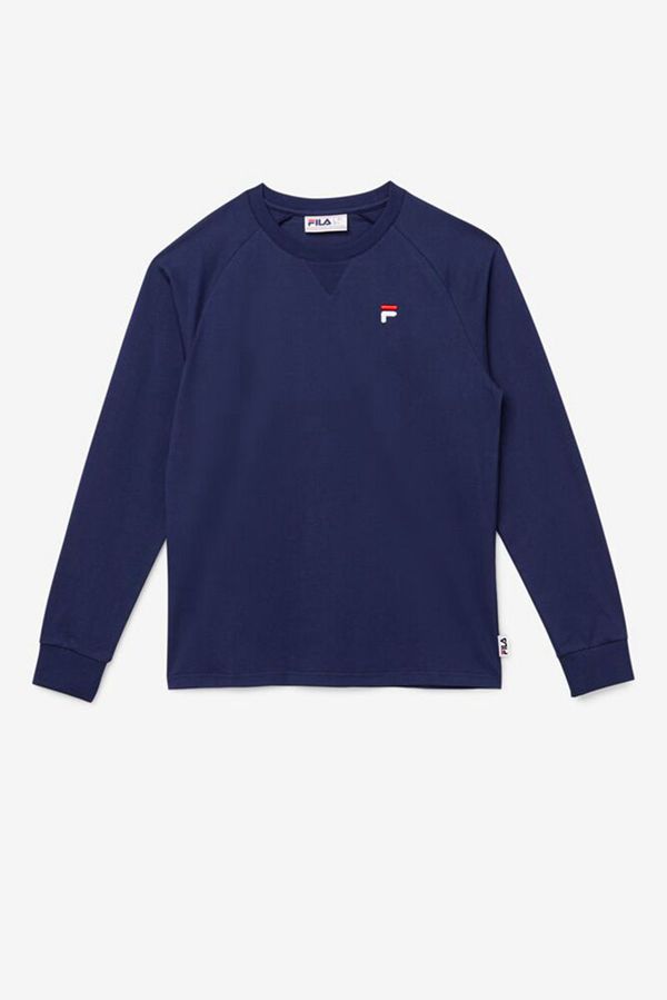 Fila Flynn Long Sleeve Men's Tee - Navy,NZ 610-31804